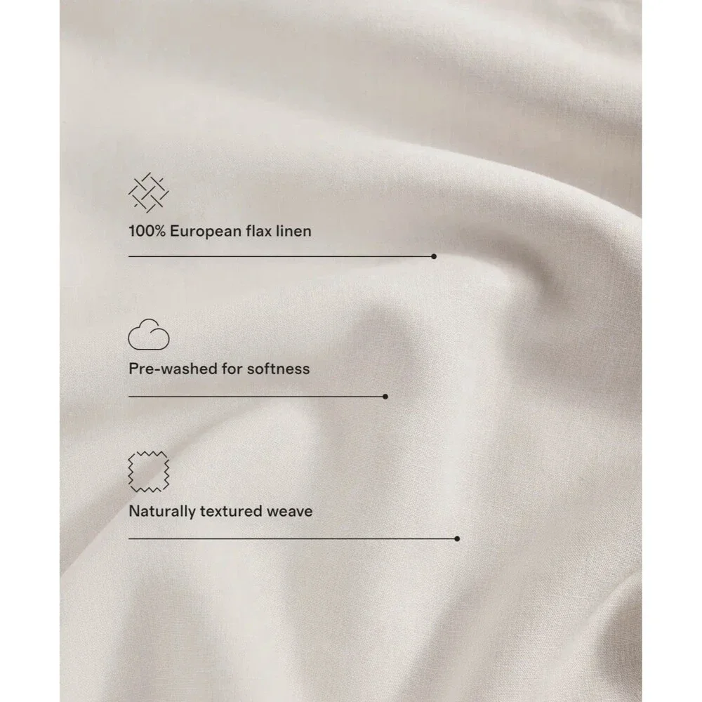 Quince European 100% Linen Duvet Cover King Cal King Navy $174 Retail NEW